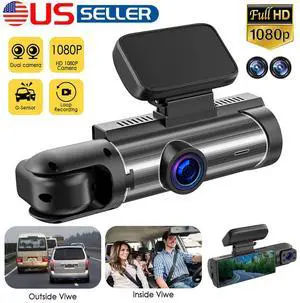 1080P F&I Video Recorder Camera G-Sensor Dual Lens Car DVR Dash Cam w/ 32GB Card