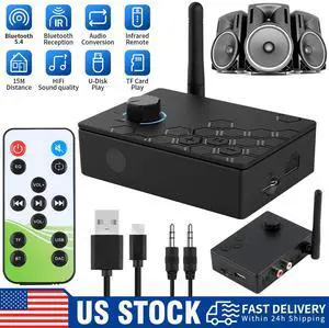 Bluetooth 5.4 Transmitter Receiver 3.5mm AUX RCA TV Home Stereo Audio Adapter