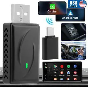 Mini Wireless CarPlay Adapter for Plug and Play Low Latency Converts Wired