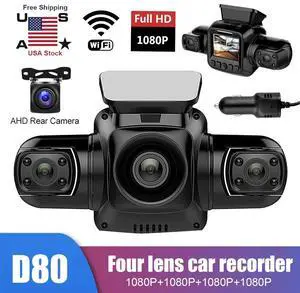 D80 4K 4 Channel Dash Cam 360° Dash Camera HD 4 Lens Driving Recorder G-Sensor