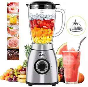 Blender Glass Stainless Steel 1800W Ice Crusher Smoothie Maker Universal Mixer