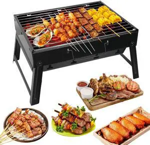 Foldable BBQ Grill Tool Outdoor Portable Charcoal Barbecue Grill Tabletop