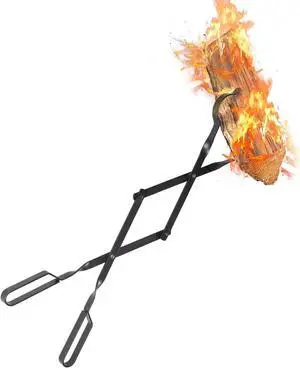 32" Fireplace Tongs Heavy Duty Fire Pit Poker Stove Tong Sets Log Grabber