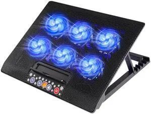 Laptop Cooling Pad 3~6 Quiet Fans Cooler Stand Dual USB Port for 11-17" Laptop