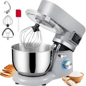 Stand Mixer 660W 5.8Qt Electric Dough Mixer 6 Speeds LCD Screen Timing