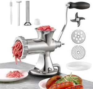 Manual Meat Grinder 304 Stainless Steel Meat Grinder with 2 Fixing Method