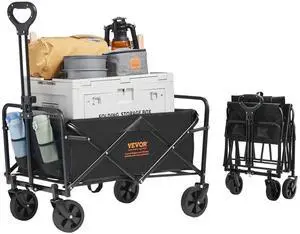 Collapsible Folding Wagon 2 cu.ft Grass Wagon Cart Heavy Duty 220 lbs