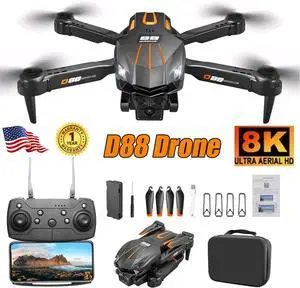 Drone 2025 8K HD Dual Camera WiFi FPV RC Foldable Quadcopter + 5 Batteries NEW