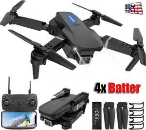 RC Drone With 4K HD Dual Camera WiFi FPV Foldable Quadcopter +4 Battery NEW