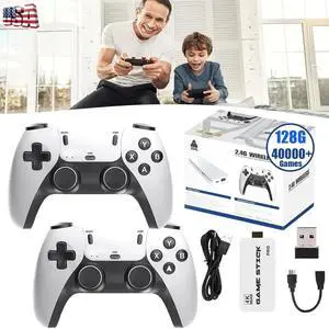 128G 4K HDMI TV Video Game Stick Retro Gaming Console 2Wireless Controller US