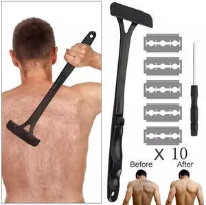 17"Back Razor Shaver Groomer Full Body Leg Hair Removal Trimmer Set Long Handle