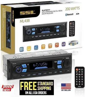 Sound Storm ML43B Car Stereo, single din Bluetooth USB, SD (No CD) boss 616uab