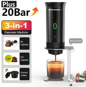 3-in-1 Wireless Electric Portable Espresso Coffee Maker Machine Travel Camping