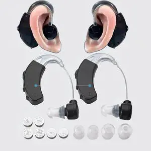 A Pair of Digital Hearing Aid Aids Kit Behind the Ear BTE Sound Voice Amplifier