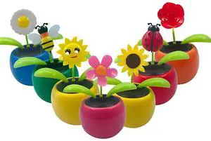 Solar Dancing Toy Flower Assorted style Solar Powered Dancing Flower 6 Pack