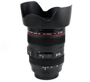 Camera Lens Mug with Cookie Holder Canon EF 24-105mm Coffee Mug Stainless Cup