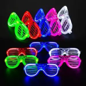 12 Frame LED Flashing Glasses Light Up Sunglasses Wedding Party Favor Packs