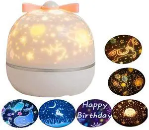 Starry Night Light Projector for Kids Rotating Kids Night Light with 6 Films