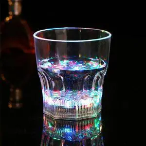 Liquid Activated Multicolor LED Glasses Fun Light Up Drinking Tumblers 6oz 4pc