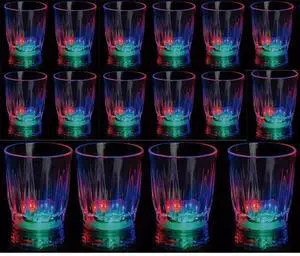 48 pcs Light-Up Shot Glasses LED Flashing Drinking Blinking Barware Party Glass