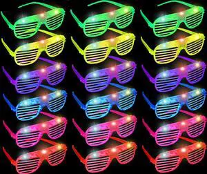 18 PCS LED Shutter Glasses Light Up Shades Flashing Rave Wedding Party Birthday