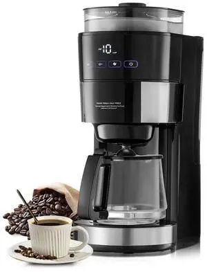 Grind & Brew Coffee Maker 10 Cup Drip Coffee Machine w/ 3 Brew Strength Control