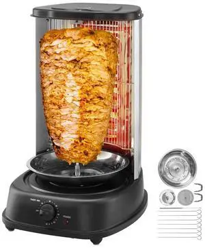 Stainless Shawarma Grill Machine Vertical Gyro Rotisserie Doner Kebab Cutter