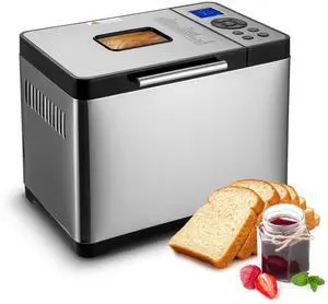 2LB 19-in-1 Bread Maker Automatic Compact Dough Machine Nonstick 3 Crust Colors