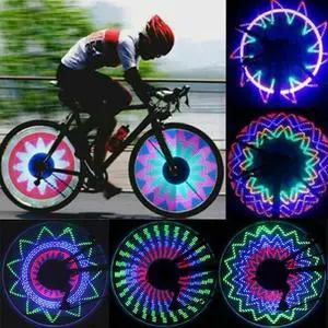 2x 32 LED Flashing Bicycle Cycling Wheel Spoke Signal Light Colorful 30 Patterns