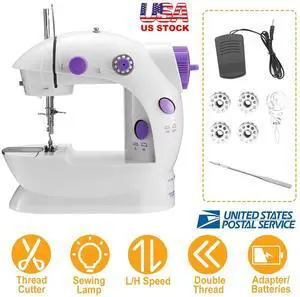 Portable Mini Desktop Electric Sewing Machine Hand Held Household Tailor 2 Speed