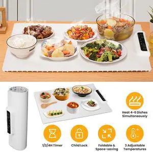Electric Food Heating Pad Warming Tray Electric Powered Food Plate Pad Party Mat