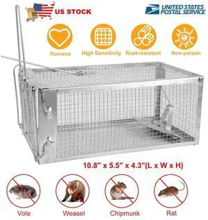 Humane Rat Trap Cage Small Live Animal Pest Rodent Mouse Control Catch Bait Trap Humane Rat Trap Cage Small Live Animal Pest Rodent Mouse Control Catch Bait Trap