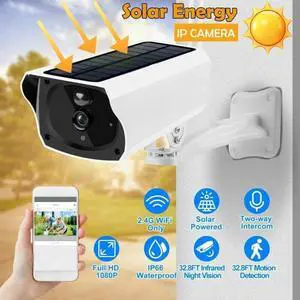 1080P HD Solar Powered WiFi IP Camera Outdoor Wireless Security Night Vision Cam