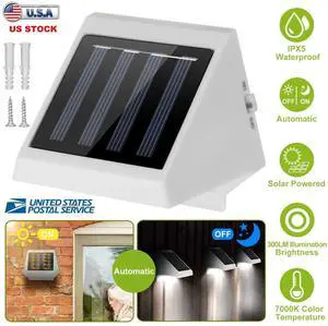 1Pcs 4 LED Solar Power Stair Fence Garden Security Lamp Outdoor Waterproof Light