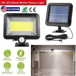 100 LED Outdoor Commercial Solar Street Light Waterproof Dusk to Dawn Wall Lamp