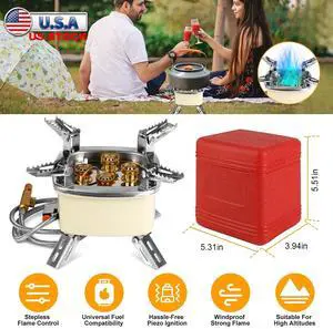 13000W Camping Stove Outdoor Party Mini Cooking Five-head Gas Cooking Burner