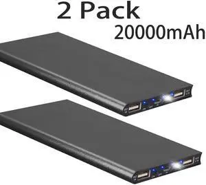 2 PACK 20000mAh Power Bank for Heated Vest Jacket Scarf USB Charger Battery Pack