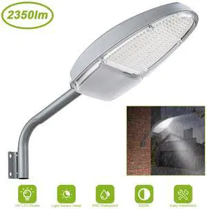 Outdoor LED Street Light 2350LM Dusk to Dawn Sensor Waterproof Security Lighting