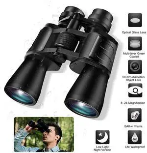 180x100 High Power Military Binoculars Day/Low Night Prism Hunting Camping+Bag