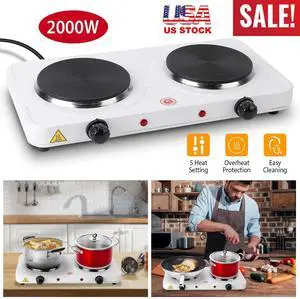 2000W Portable Electric Double Burner Hot Plate Cooktop Cooking Stove Kitchen