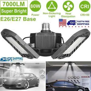 80W 7000LM LED Garage Lights Deformable LED Garage Ceiling Light LED Shop Lamp