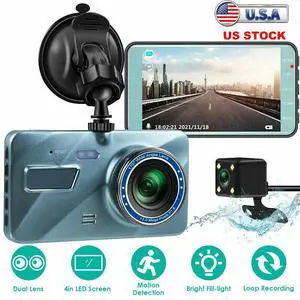 Dual Lens Car DVR Dash Cam Video Recorder Front and Rear Camera Motion Detection