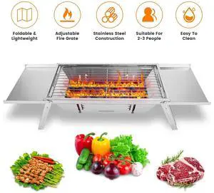 Stainless Charcoal Grill Fire Pit Slow Cooker Camping Picnic Grill BBQ Grill US Stainless Charcoal Grill Fire Pit Slow Cooker Camping Picnic Grill BBQ Grill US