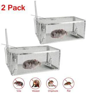 2x Rat Trap Cage Animal Pest Rodent Mouse Bait Catch Control Catch Hunting Trap 2x Rat Trap Cage Animal Pest Rodent Mouse Bait Catch Control Catch Hunting Trap