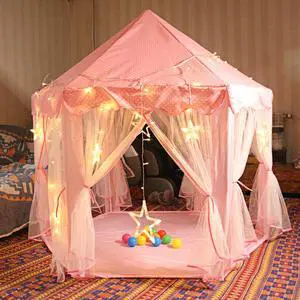 Girls Princess Castle Play Tent Large Indoor Outdoor Kids Playhouse Gift Pink