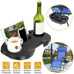 Chair Side Table Cup Holder Chair Tray Clip for Garden Fishing Beach Chair US