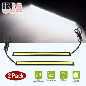 2X Waterproof 17cm COB Car LED Lights White 12V for DRL Fog Light Driving lamp