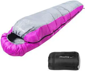 Adult Cold Weather Sleeping Bag Soft Thick Water-Resistant Sleep Bag Pink 23-50