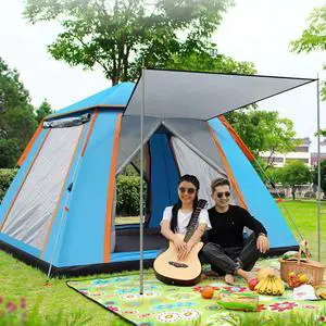 4-5 Person Waterproof Outdoor Camping Tent for Hiking 2 Mosquito Nets Windows