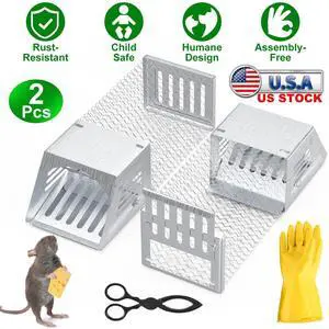2Pcs Reusable Humane Mouse Trap Catch Cage Rat Trap Garden Live Cage Mouse Trap